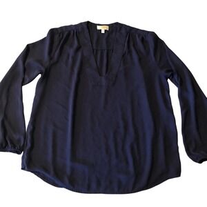 Collective Concepts Blouse Womens Medium Blue V Neck Top Stitch Fix Office Siren